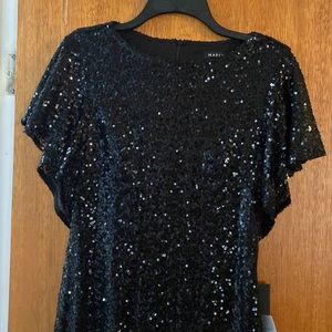 Sexy black sequin cocktail dress, size 6.